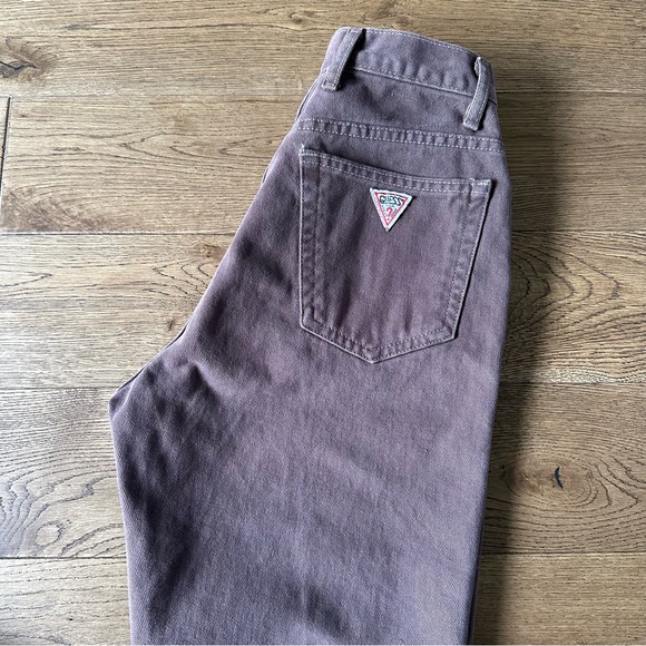 Vintage GUESS Brown High Waisted Jeans Sz 27 - Picture 4 of 8
